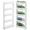 3 4 5 Tier Portable Storage Rack Side Shelf Rolling Trolley Rack Stand w/ Wheels