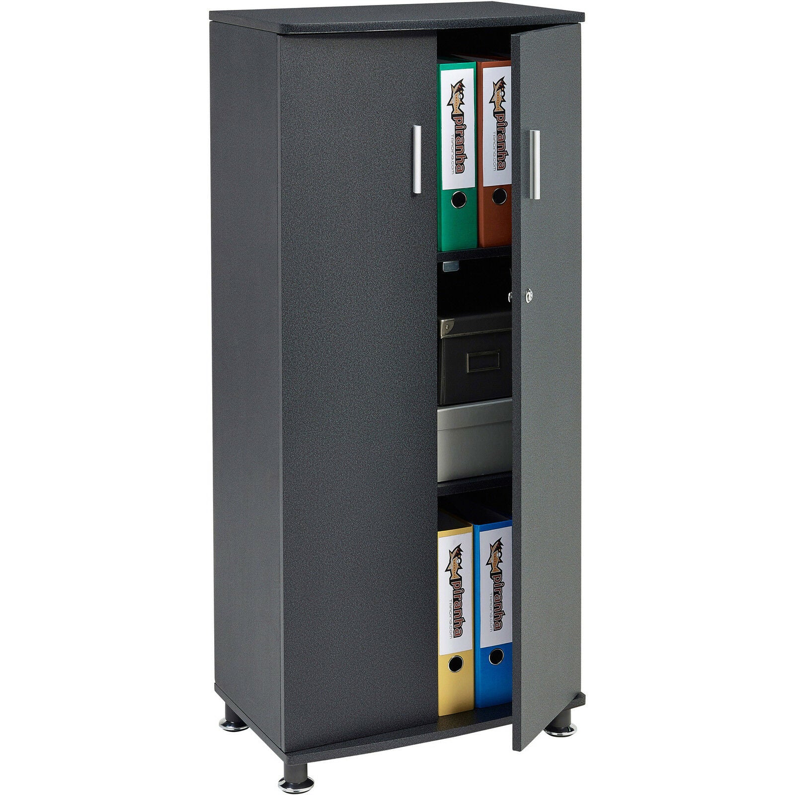 3 Shelf Cupboard Storage with Lock Furniture for Home Office Piranha Bonito PC6g