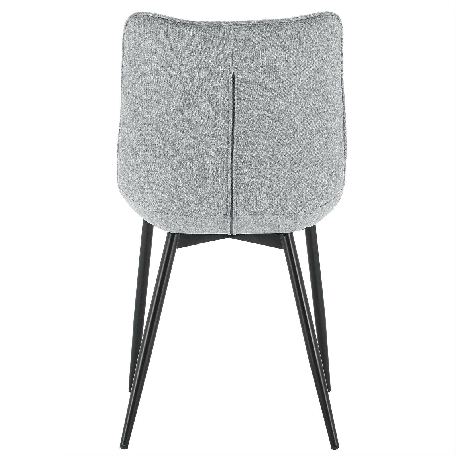 2XDining Chairs Kitchen Chairs Living Room Chairs Linen with Padded Seat Grey
