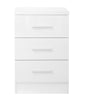 REFLECT XL - 3 Drawer Bedside Table in White High Gloss / Matt White - Bedroom