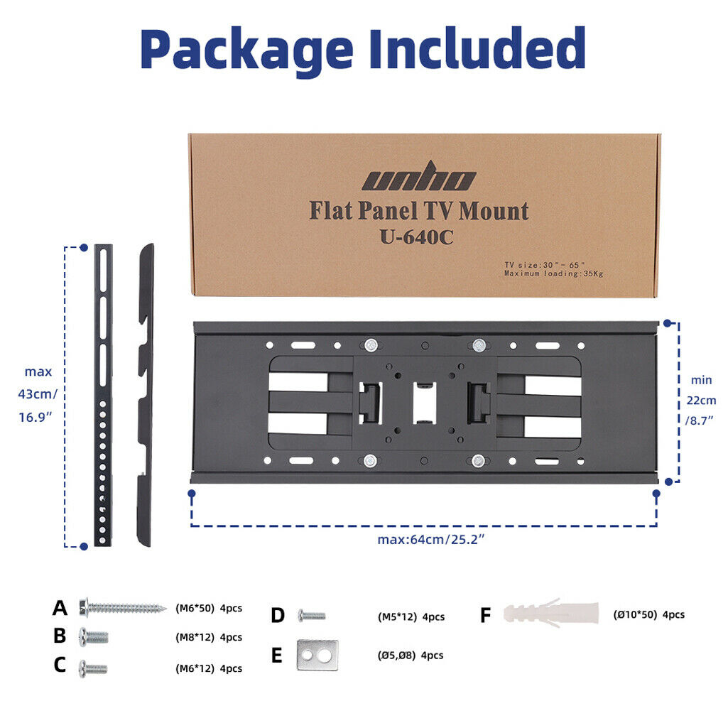 32-65" Heavy Duty Wall TV Mount Flexible Full Motion Swing Dual Long Arm Bracket