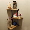 3 Tiers Rustic Wood Corner Shelf Home Display Storage Rack Wall Floating Shelf