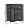 Dark Grey Fabric Cabinet Chest of Drawers Bedside Table Storage 2/3/4/5/7 Drawer