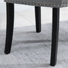 2x Velvet Dining Chairs with Rivets Knocker Home Dining Room Kitchen Silver Grey
