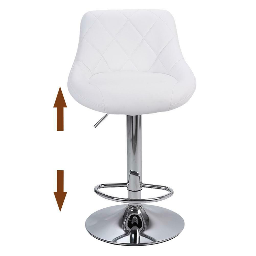 2pcs Bar Stools Breakfast Swivel Gas Lift Kitchen Stools Leather Chairs Comfort