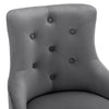 2pcs Dining Chair Upholstered Armchair Velvet Restaurant Office Chair Grey HT