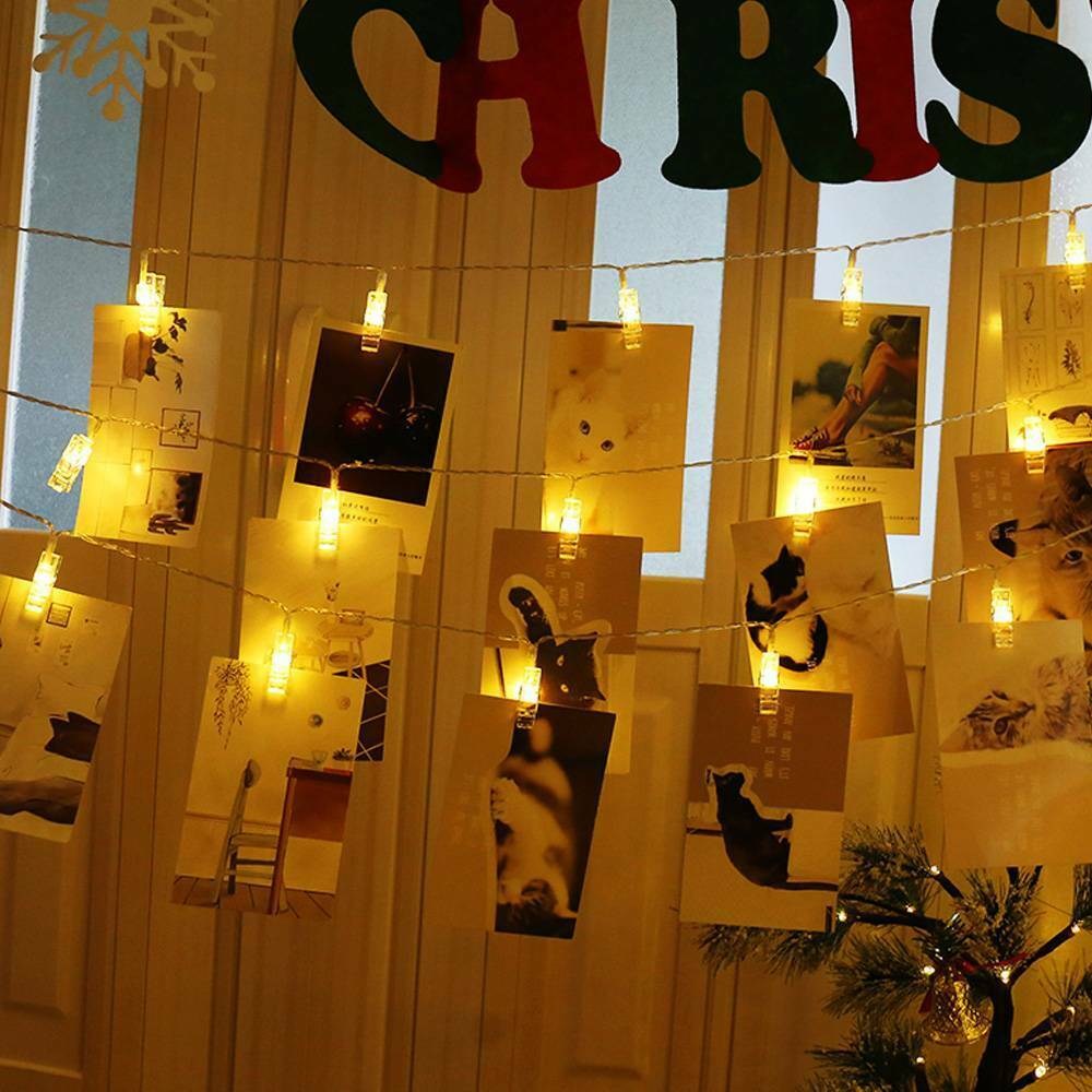 30 LED Hanging Picture Photo Peg Clip Fairy String Lights Party Bedroom Decor