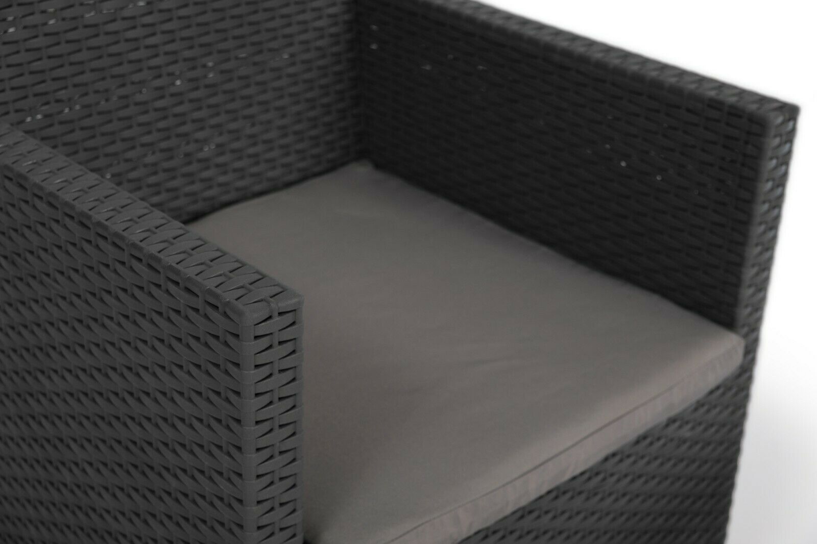 3 Piece Weatherproof Rattan Outdoor Garden Furniture Set , 2 Chairs + 1 Table (3 Pcs Anthracite)