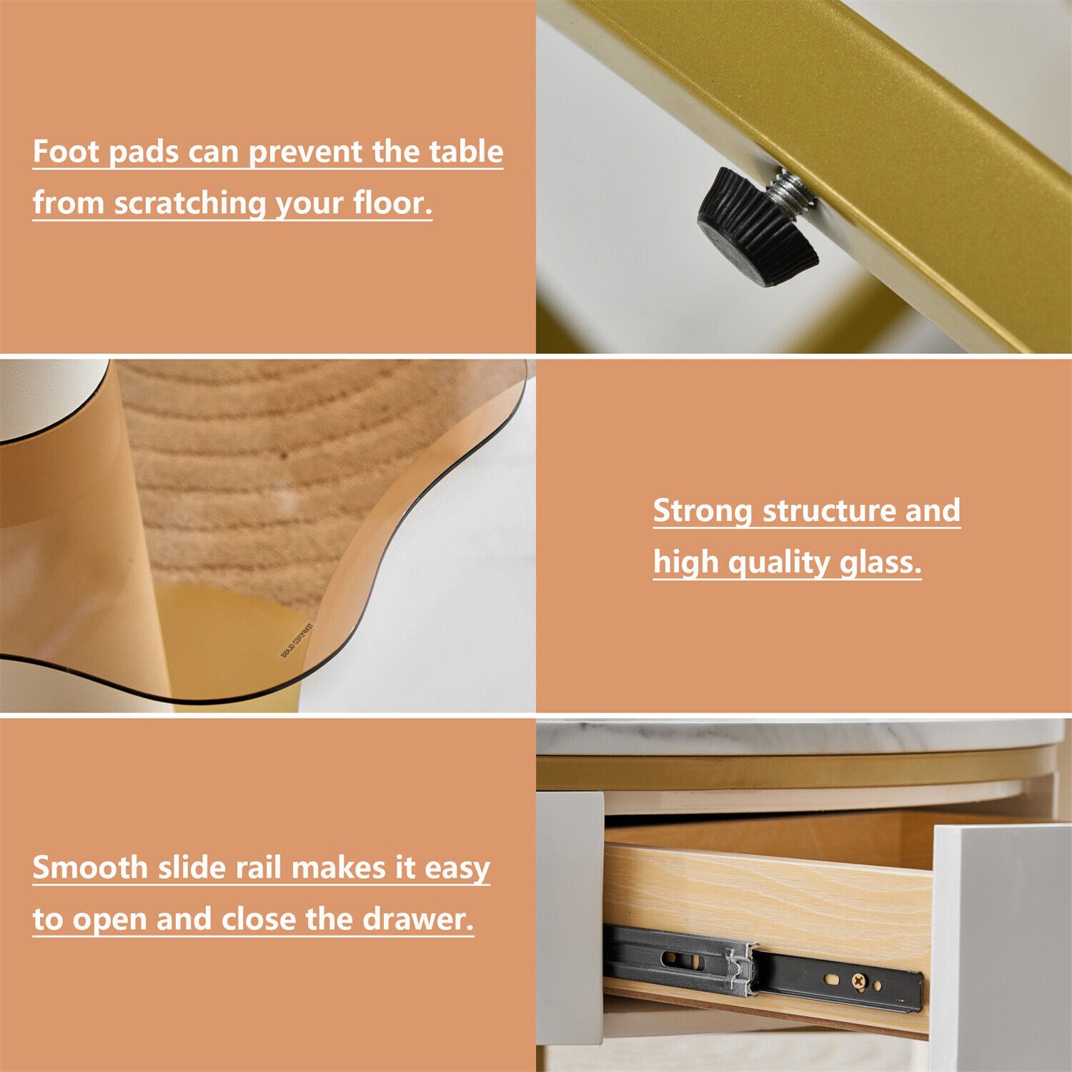 Nesting Coffee Tables Set of 2 Modern Rotatable Side End Tables Living Room HT