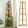 Bamboo Wooden Corner Storage Shelf Rack Ladder Shelving Unit Display Plant Stand