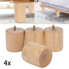 4x Wooden Sofa Legs replacement tapered feet for stool bed chair M8 TURNED WOOD