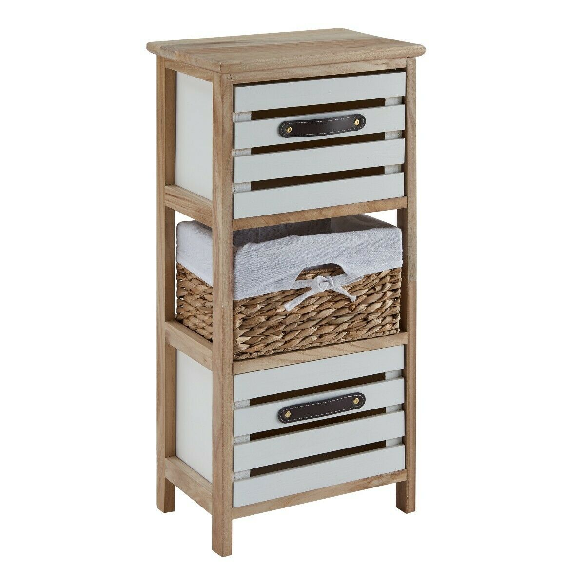 Bedside Bedroom Bathroom Table Cabinet Nightstand Storage Unit Wooden Wicker New