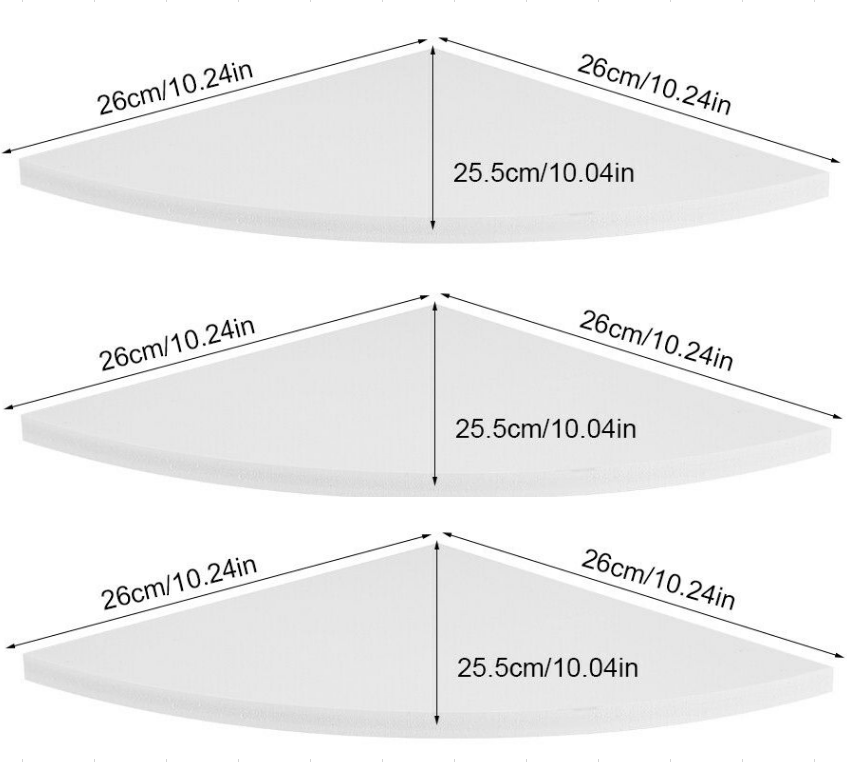 3 Set White Floating Corner Shelf Wooden Wood Unit Wall Storage Bookcase Display