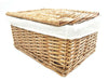 Black White Grey Lidded Wicker Storage Toy Box Empty Hamper Basket Lining
