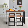 Bar Table and Stool Set For Kitchen Dining Room 4 Metal And Wood Stools High