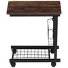 Adjustable Sofa Side End Coffee Table With Wheels C-Shaped Laptop Notebook Desk