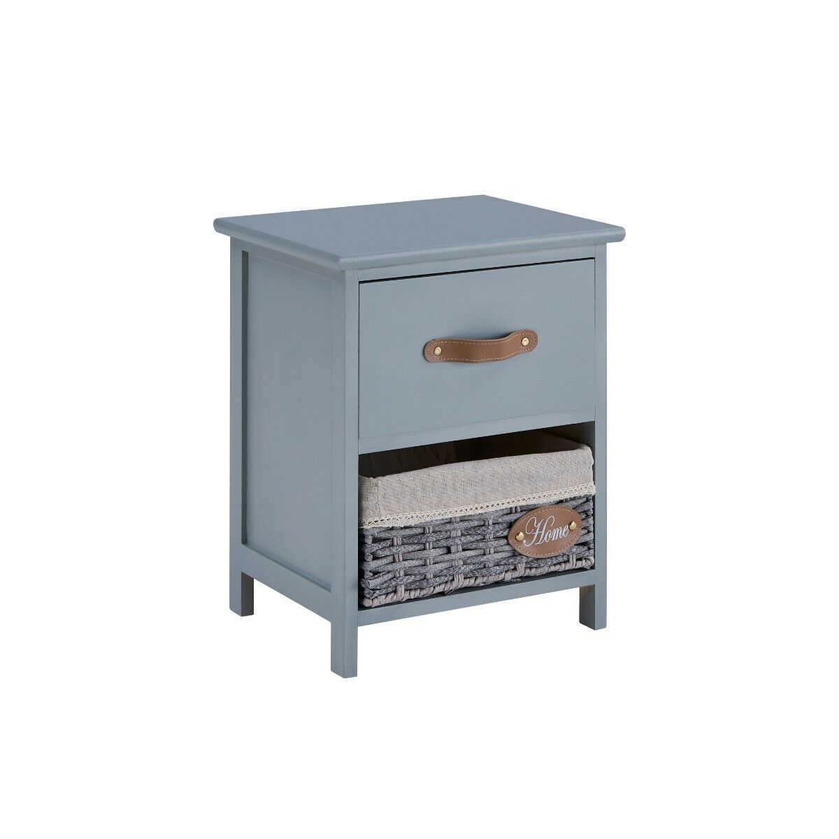 Bedside Bedroom Bathroom Table Cabinet Nightstand Storage Unit Wooden Wicker New