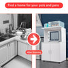 Rolling Kitchen Trolley Microwave Cart 2-Door Cabinet Shelves Gray White UK