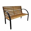 3 Seater Wooden Bench Iron Frame Outdoor Garden Porch Patio Park Chair Furniture