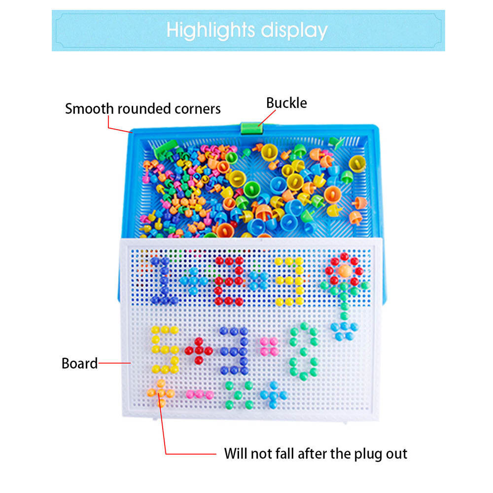 Children Kids Puzzle Peg Board With 592 Pegs Educational Toys Creative Gifts NEW