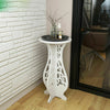 Small Round Side Table Beside Tea Coffee Lamp Plant Stand Modern White Furniture