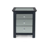 3 Drawer Mirrored Bedside Table Cabinet Bedroom Furniture Storage Nightstand