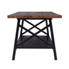 2 Tier Retro Coffee Table Rectangle Rustic Wood Living Room Table With Shelf