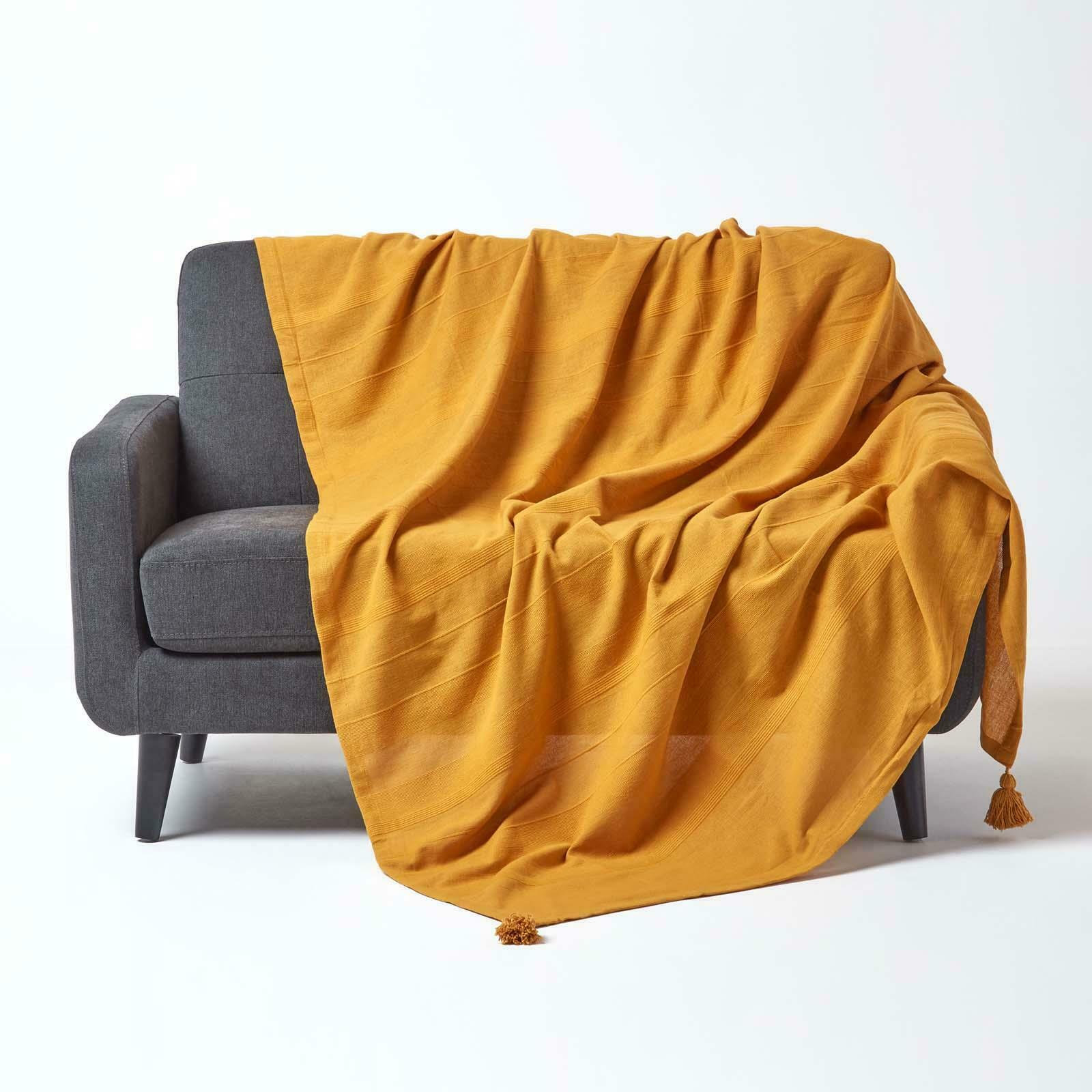 Extra Large Cotton Throws for Sofas Settee Bedspread Bed Covers Blankets