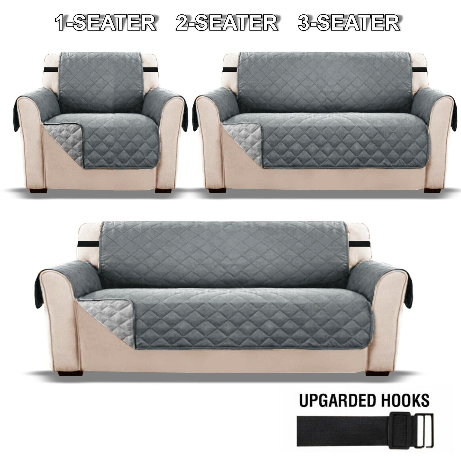 Sofa Covers Quilted Throw Washable Anti Slip Cover Couch Furniture Protector Pet