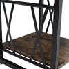 2 Tier Side End Table Industrial Rustic Wood Metal Bedside Nightstand Lamp Table