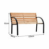3 Seater Wooden Bench Iron Frame Outdoor Garden Porch Patio Park Chair Furniture