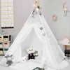 Large Canvas Kids Teepee White Tent Childs Indoor Outdoor Play House Gift