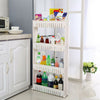 3 4 5 Tier Portable Storage Rack Side Shelf Rolling Trolley Rack Stand w/ Wheels