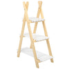 3 Tier Ladder Shelf Storage Shelving Unit Bookcase Rack Plant Display Stand Wood