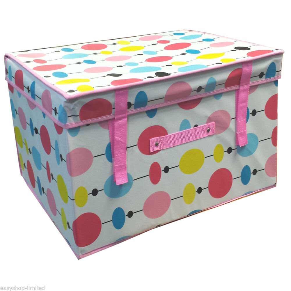 LARGE TOY BOX KIDS BOYS GIRLS STORAGE SEAT STOOL BOOKS CLOTHES CHEST CHILDREN