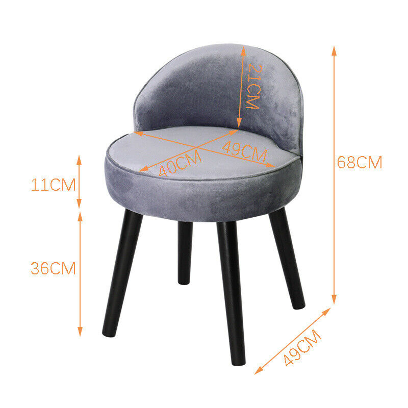 Velvet Dressing Room Chair Grey Dressing Table Chairs Thick Cushion Dressing Stool Velvet Dressing Room Chair Grey Dressing Table Chairs Thick Cushion Dressing Stool