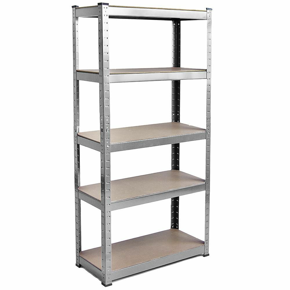 5 Tier Shelf Shelving Unit Racking Boltless Industrial Garage Storage Shelves