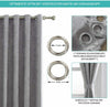 2X Curtain pair thermal blackout damask eyelet Curtains for Bedroom dark grey