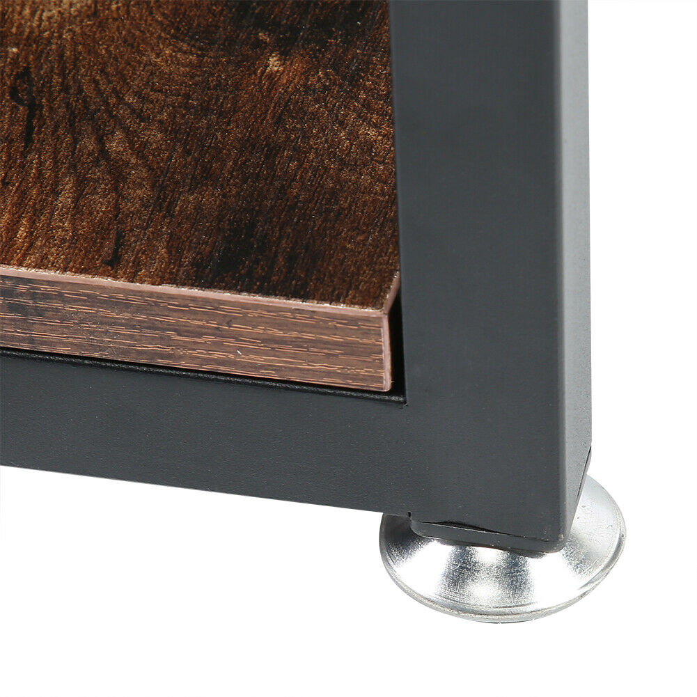 3 Tiers Industrial Bedside Table Sofa Side/End Table Metal Nightstand Storage