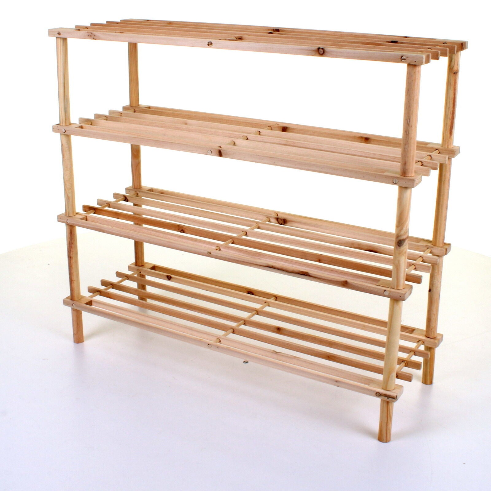 3 4 SLATTED TIER SHOE RACK WOODEN SHOE ORGANISER STORAGE UNIT SHELF STAND RACK