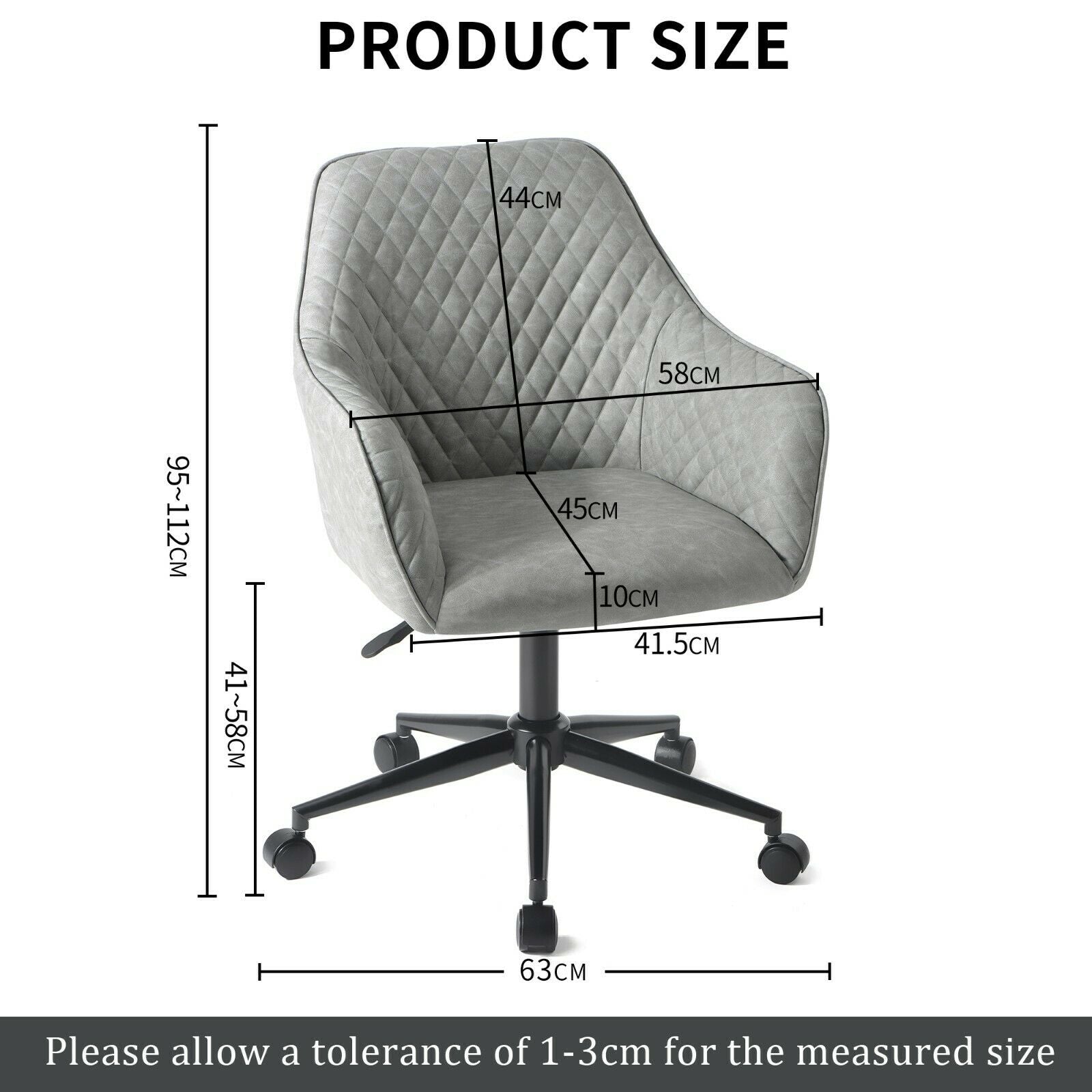 Office Chair Swivel Desk Chair Ergonomic Adjustable Home Computer Chair Cushion