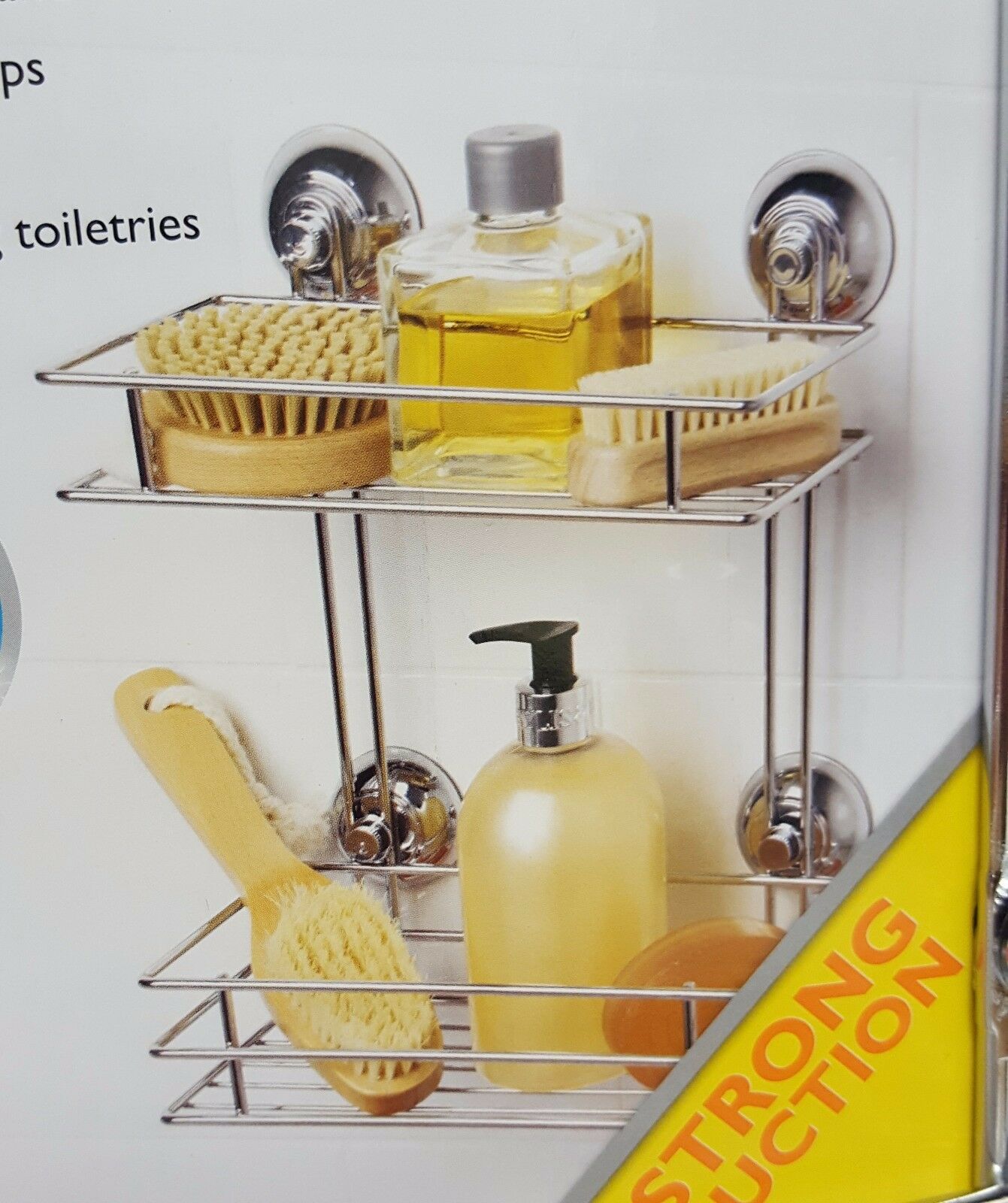 Tidy Shower Caddy Chrome/Metal Style Suction Shower/Bath Caddy Various Designs
