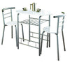 3 Piece Modern Breakfast Bar Dining Table and 2 Chairs Set Metal Frame Kitchen