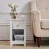 White Small Side Table | Wooden End/Lamp Table | Bedside Cabinet | Nightstand UK