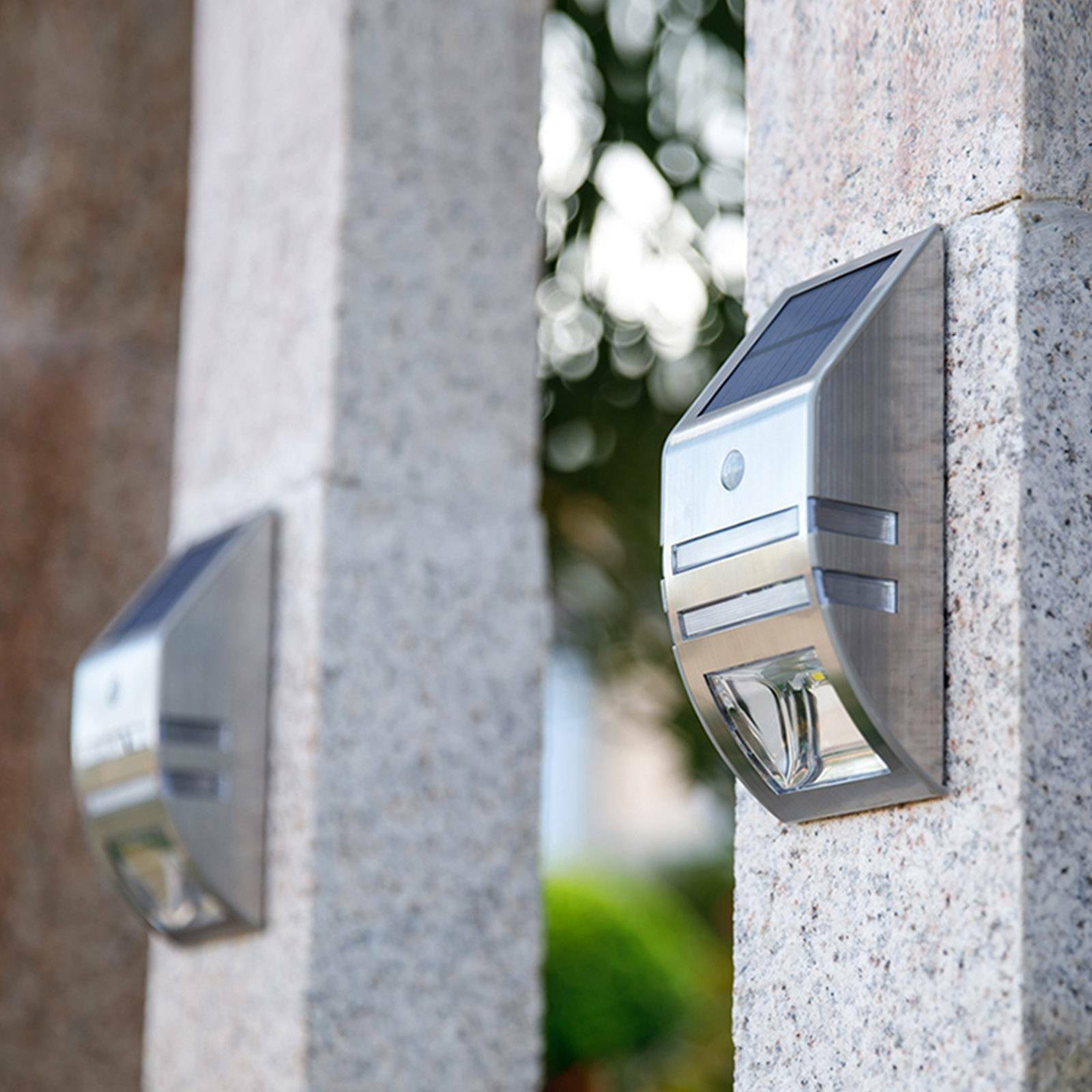 Solar Power Motion Sensor Wall Security Bright Light Outdoor Lamp Garden UK