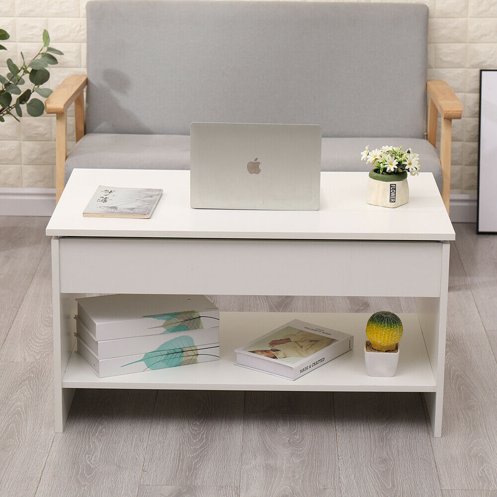 Living Room Lift Up Top Coffee Table with Storage Shelf Different Color Choice