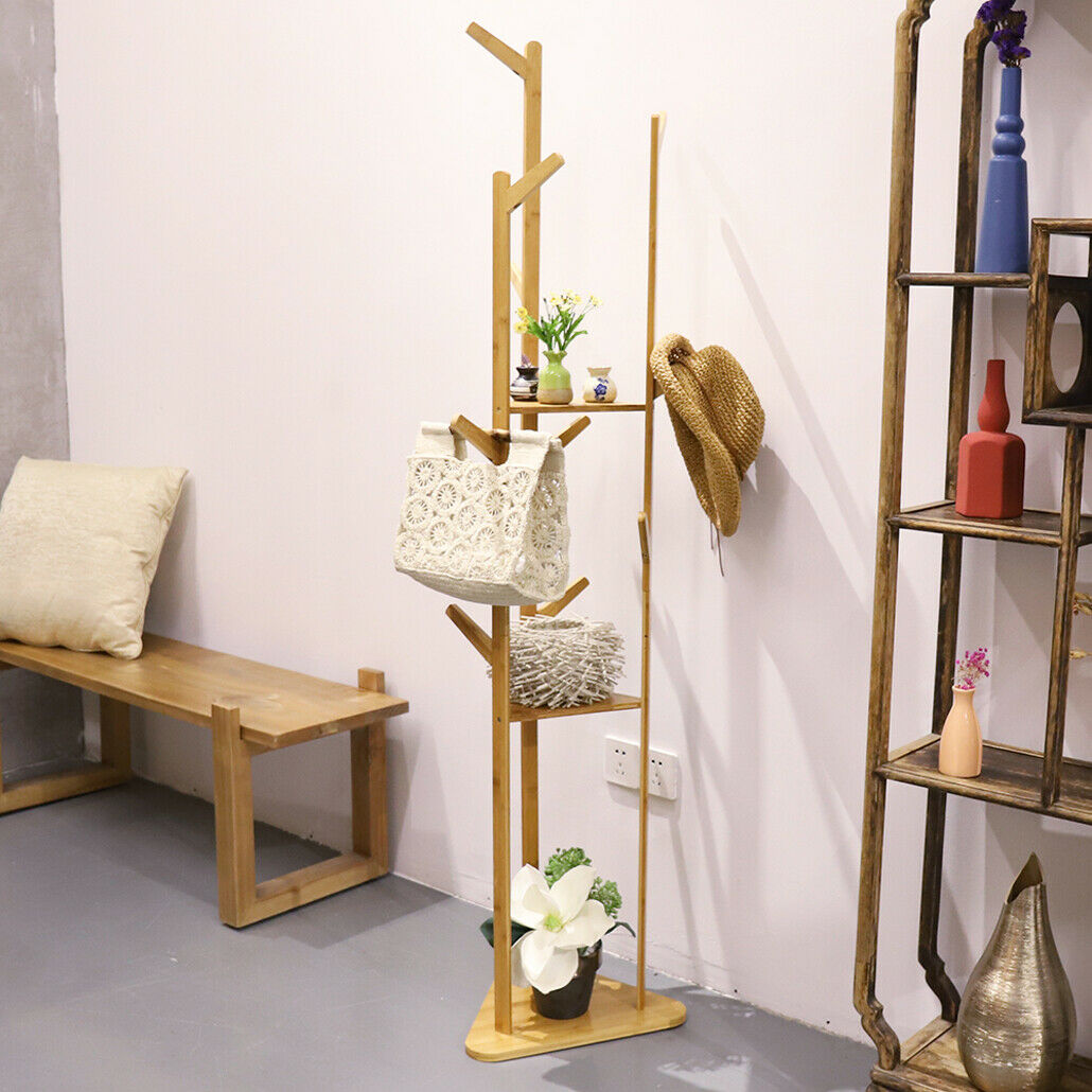 9 Hooks Coat Stand Bags Jacket Hallway Studio Tree Rack Clothes Hanger Organizer