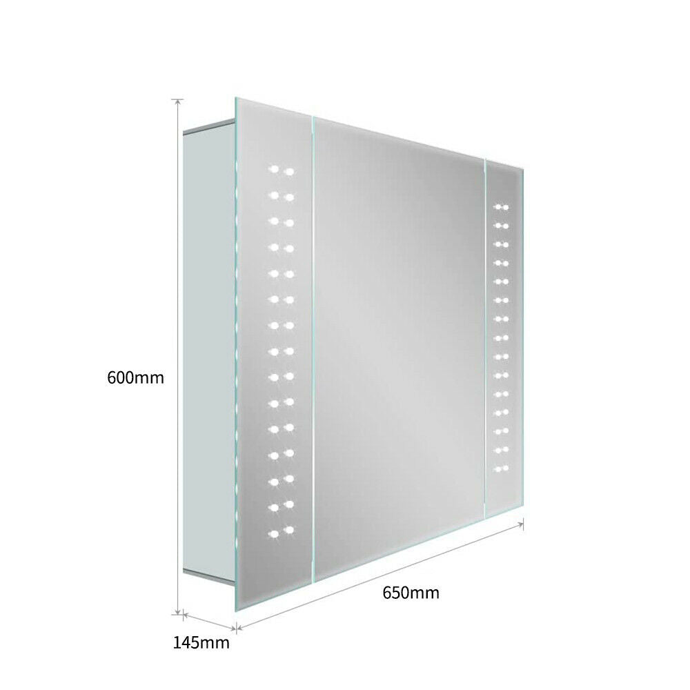 LED Bathroom Mirror Cabinet Lights Illuminated with Demister Shaver Socket Touch