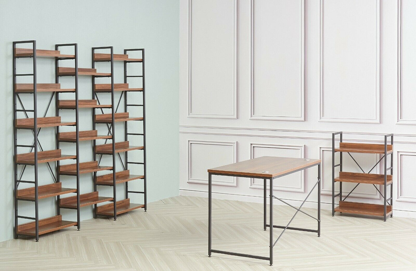 Modern 3 or 6-Tier Storage Shelf Ladder Bookshelf Display Stand Unit Rack Metal