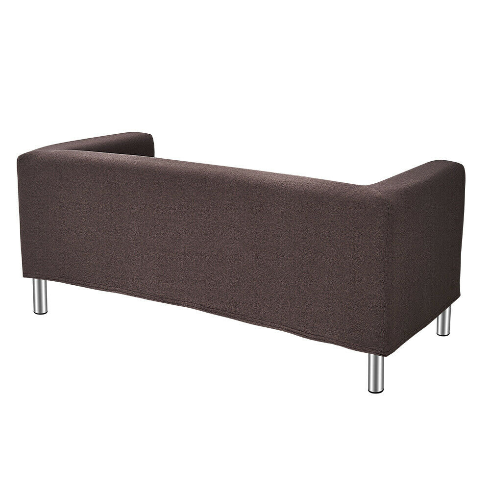 3 Seater Brown Linen Fabric Sofa Armchair Settee Couch Removable Sofa Cover